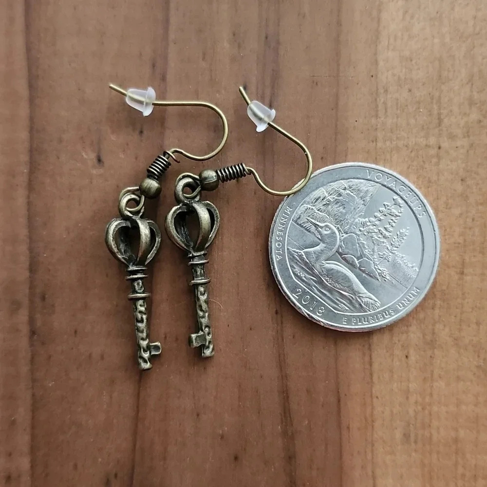 Vintage Key Earrings